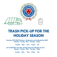 2022 The Holiday Trash Service Schedule 